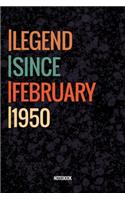 Legend Since February 1950 Notebook