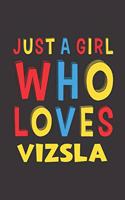 Just A Girl Who Loves Vizsla: A Nice Gift Idea For Vizsla Lovers Girl or Women Lined Journal Notebook