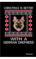 Christmas Is Better With A German Shepherd: Blanko A5 Notizbuch oder Heft für Schüler, Studenten und Erwachsene