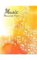 manuscript music notebook: Music Manuscript Paper / White Marble Blank Sheet Music / Notebook for Musicians / Staff Paper / Composition Books Gifts ... * Large * 9 Stave * 102