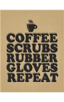 Coffee Scrubs Rubber Gloves Repeat
