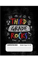 Third Grade Rocks Composition Book (Wide Ruled/ 110 pages/ 7.44x9.69)
