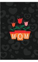 Mom Notebook, Blank Write-in Journal, Dotted Lines, Wide Ruled, Medium (A5) 6 x 9 In (Black)