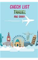 Check List Travel and Diary: Essential Things to Bring Checking List of Everything about Your Journey and Also Notebook for Your Trip Size 6*9 Inches (Sky and Plane Cover)(4 Check List Travel)