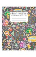 Primary Composition Creative Writing Tablet K to 2: Primary Journal, Primary Composition book, Kindergarten, 1st Grade, 2nd Grade notebook, 7.5x9.25 Chalkboard K-2