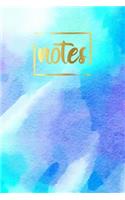 Notes: Water Color Cover Design Composition Notebook College Ruled 6x9 for School. Journal, Diary, Planner