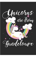 Unicorns Are from Guadeloupe: A Blank Lined Unicorn Journal for Travelers or People from Guadeloupe, Makes a Great Guadeloupe Gift, Guadeloupe Journal, or Guadeloupe Souvenir