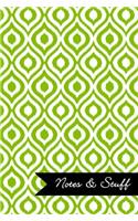 Notes & Stuff Lime Green Ikat Pattern Notebook
