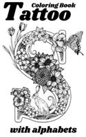 Tattoo Coloring Book with alphabets