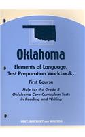 Oklahoma Elements of Language Test Preparation Workbook, Grade 8: First Course