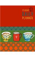 Student Daily Planner: UNDATED One Year Daily & Weekly Academic Agenda Organizer For High School and College Coffee Design, With Time Slots, 8.5X11 inches