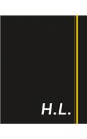 H.L.: Classic Monogram Lined Notebook Personalized With Two Initials - Matte Softcover Professional Style Paperback Journal Perfect Gift for Men and Women