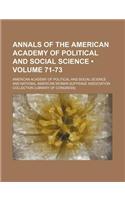 Annals of the American Academy of Political and Social Science (Volume 71-73): (English)