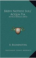 Brevi Notizie Sull' Acqua Pia: Antica Marcia (1872)