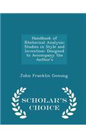 Handbook of Rhetorical Analysis