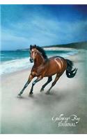 Galloping Bay Journal: horse (Notebook, Diary, Blank Book) 6x9"