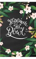 Happiness in a Bowl Vegan Recipe Keepsake Book Journal for Women