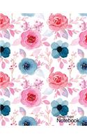 Composition Notebook Journal College Ruled, Floral Cover For Girls: Simple Journal Ruled Paper, Large A4 (8.5" x 11"), 100 Pages