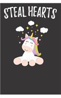 Steal Hearts: Cute Journal Birthday Gift for unicorns rainbow lover Girls