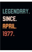 Blank Lined Journal, Notebook, Diary, Planner - Legendary Since April 1977 - 42nd Birthday Gift For 42 Years Old Men and Women born in April: Medium College-Ruled Journey Diary, 110 page, Lined, 6x9 (15.2 x 22.9 cm)
