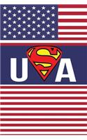 USA: United States Of American Flag Notebook For Kids Men & Women