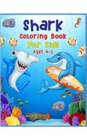 Shark Coloring Book For Kids Ages 4-8