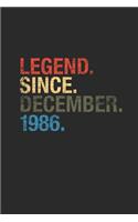 Legend Since December 1986: Small Lined Notebook - 33 years old Birthday Gift or 33rd Anniversary Gift Idea