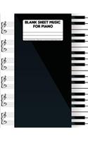 Blank Sheet Music For Piano: 8.5"x11" Music Manuscript Paper - 108 Pages (Large Print) 12 Stave Music Composition Notebook For Piano: Blank Sheet Music For Piano