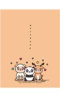 Notebook: Animals on orange cover and Dot Graph Line Sketch pages, Extra large (8.5 x 11) inches, 110 pages, White paper, Sketch, Draw and Paint(6 Animals on Orange Notebook)