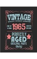 Vintage Quality Without Question One of a Kind 1965 Limited Edition Perfectly Aged Original Parts Mostly: 2019 Planner for 1965 Birth Year