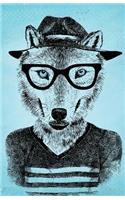 Journal Notebook Hipster Wolf: Blank Journal To Write In, Unlined For Journaling, Writing, Planning and Doodling, For Women, Men, Kids, 160 Pages, Easy To Carry Size