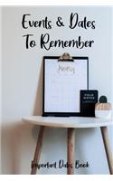 Events and Dates to Remember