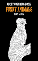 Adult Coloring Book Funny Animals - Easy Level