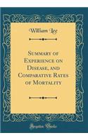 Summary of Experience on Disease, and Comparative Rates of Mortality (Classic Reprint)