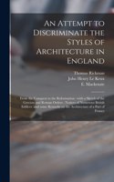 Attempt to Discriminate the Styles of Architecture in England