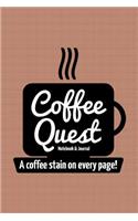 Coffee Quest Notebook & Journal - A Coffee Stain on Every Page: Write 1500 Words Per Day