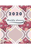 2020 Monthly planner: Bloom Pink Abstract, 12 Month, Weekly & Monthly Appointment Calendar, Agenda Schedule Organizer Journal with Holiday