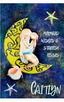 Mermaid Wishes and Starfish Kisses Caitlyn: College Ruled Composition Book Diary Lined Journal