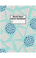 Blank Sheet Music Notebook: Easy Blank Staff Manuscript Book Large 8.5 X 11 Inches Musician Paper Wide 12 Staves Per Page for Piano, Flute, Violin, Guitar, Trumpet, Drums, Cell