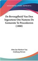 de Bevoegdheid Van Den Ingezetene Om Namens de Gemeente Te Procedeeren (1880)