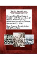 Dinner of the New England Society
