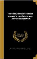 Razones por qué debemos apoyar la candidatura de Theodore Roosevelt;