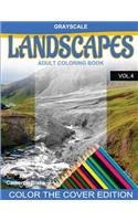 Grayscale LANDSCAPES Adult Coloring Book Vol.4