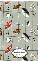 Retro Pattern Notebook: Blank Lined Page Softcover Journal: 8