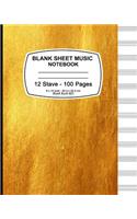 Blank Sheet Music Notebook (Golden)