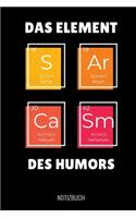 Das Element Des Humors Notizbuch: A5 Geschenkbuch LINIERT zum Studium - Notizbuch für Studenten - witziger Spruch zum Abitur - Studienbeginn - Erstes Semester - Pruefung - Geburtstag