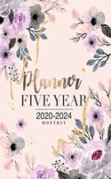 five year planner monthly 2020-2024: Notebook Monthly Planning Calendar 60 Months Planner Appointment Journal Agenda Time Management