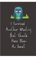 I Survived Another Meeting That Should Have Been An Email.: Stunning Funny Boss Gifts Ruled Paper Notebook Journal - Cute Work Gifts For Coworker Blank Lined Workbook For Employees Boss Women Men Lawyers Stud