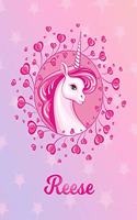Reese: Unicorn Large Blank Primary Sketchbook Paper - Pink Purple Magical Horse Personalized Letter R Initial Custom First Name Cover - Drawing Sketch Book