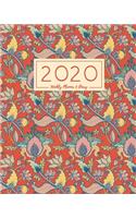 2020 Weekly Planner & Diary: Orange Paisley Indian Ethnic Boho Style - 8x10 2020 Calendar Year Organizer with To Do Lists, Monthly & Weekly View, A4 Size Desk Diary - January 20